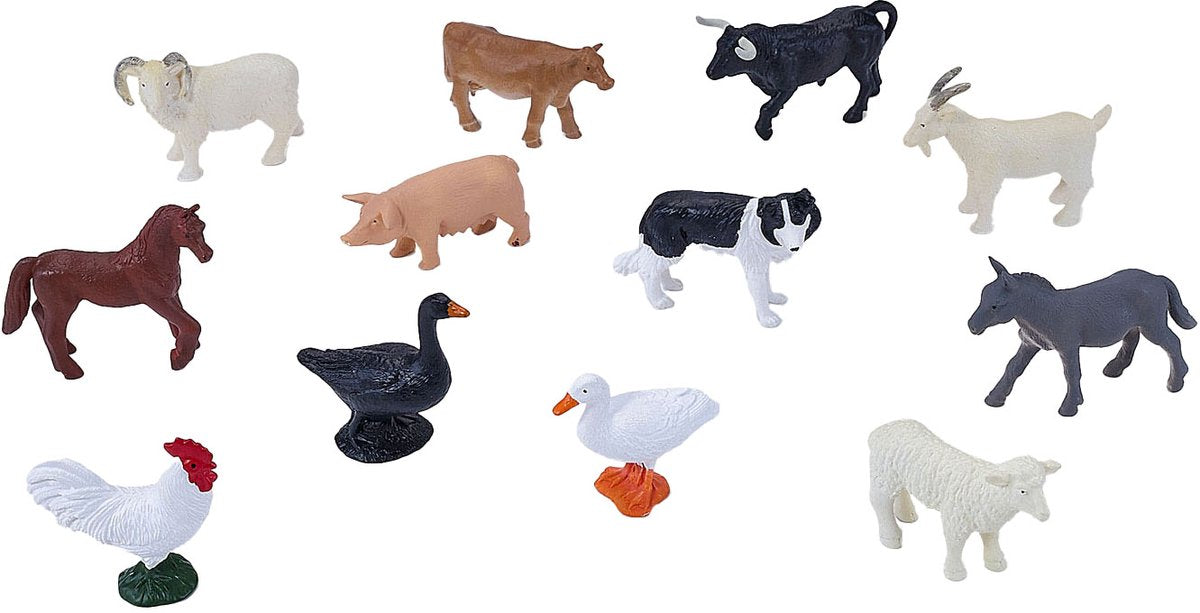 MOJO - MOJO farmland mini boerderijdieren speelset 12dlg. - 380053