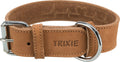 Trixie - halsband hond rustic vetleer heartbeat bruin