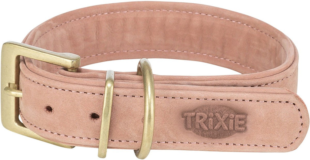 Trixie - halsband hond pure leer roze