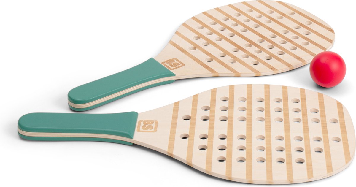 BS Toys - houten padel-rackets - padelrackets - padel rackets kinderen - buitenspeelgoed voor kinderen - educatief speelgoed - cadeau kind - houten speelgoed - buiten speelgoed - strandspeelgoed - sport