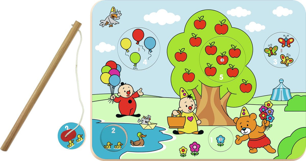 Bumba - Bumba houten magnetische puzzel - 5 stukjes - met houten vislijn