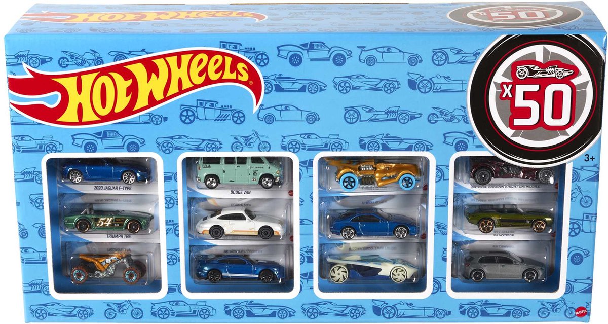 Hot wheels 50-auto diecast - cadeauverpakking - speelgoedvoertuig