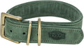Trixie halsband hond pure leer saliegroen