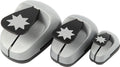 Creativ company ponsen set, grafische ster, 25+50+75 mm, 3 stuk, 1 doos