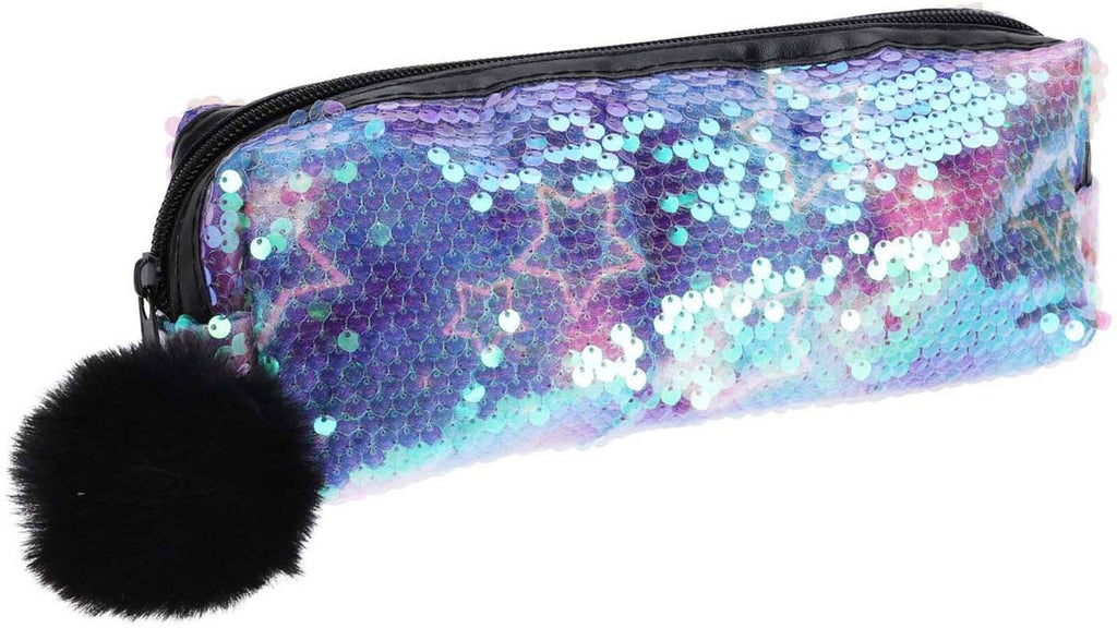 Koopman - Koopman Etui met pailletten en pompom