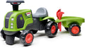 Falk - Falk claas 470 arion ride-on groen met aanhanger + zandset