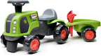 Falk - Falk claas 470 arion ride-on groen met aanhanger + zandset