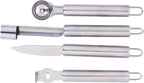 Alpina fruitsnijset - set van 4 stuks - schiller fruitsnijder appelboor meloenboor - rvs