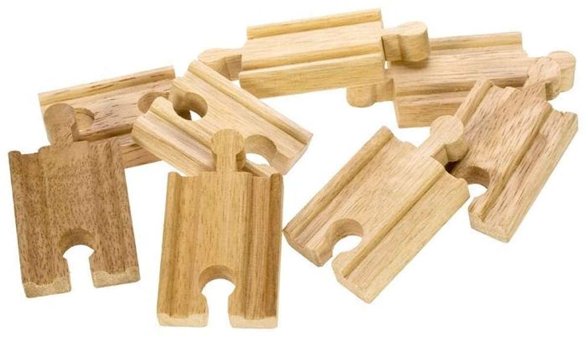 Bigjigs houten rails - mini, 8st.