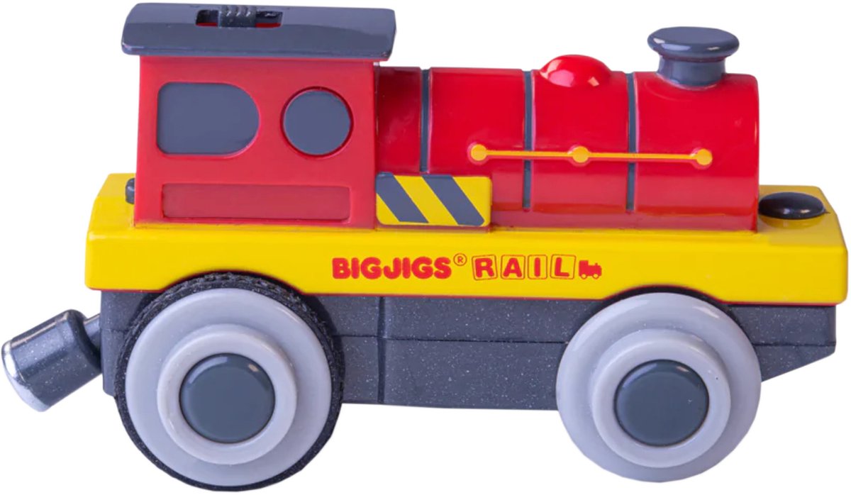 BIGJIGS - BIGJIGS Trein - de krachtige rode locomotief - elektrisch - op batterijen