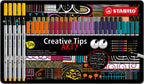 Stabilo creative tips arty pennen in metalen etui - 50dlg.
