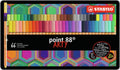 STABILO - STABILO point 88 - premium fineliner - fine 04 mm - metalen etui met 66 stuks - met 65 verschillende kleuren