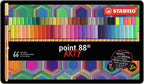 STABILO - STABILO point 88 - premium fineliner - fine 04 mm - metalen etui met 66 stuks - met 65 verschillende kleuren