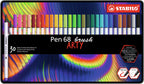 STABILO - STABILO pen 68 brush - viltstift - arty - metalen set 30 stuks