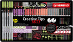 Stabilo creative tips arty pennen pastel kleuren in metalen etui - 30dlg.