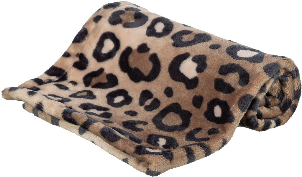 Trixie hondendeken leo softpluche panterprint bruin