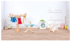 Goki - Poppenhuistoebehoren: washoksaccessoires 19-delig wasmachine 4x45x5cm hout en tekstiel 3+