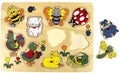 Playwood houten noppen puzzel dieren 10 stuks