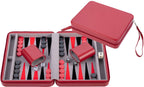 Engelhart - Engelhart Backgammon reisspel met rits - rood