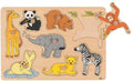 Goki houten noppenpuzzel wilde jonge dieren, 8st.