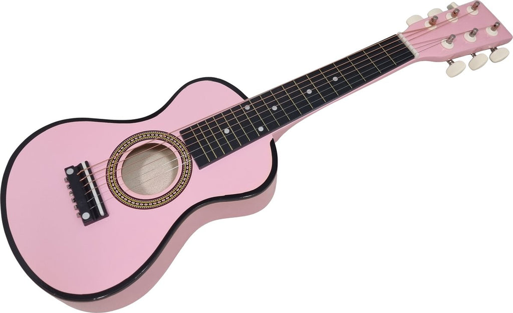 Playwood kindergitaar - roze houten speelgoedinstrument met 6 snaren
