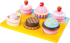 Small foot - houten speeleten cupcakes en cake set, 13dlg.