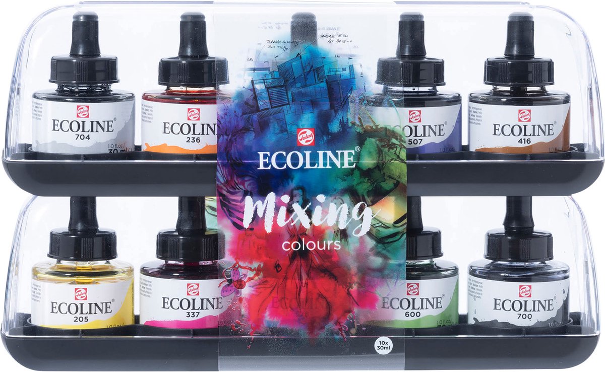 Ecoline - Ecoline vloeibare waterverf mengset | 10 x 30 ml