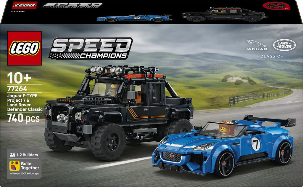 LEGO - speed champions jaguar project 7 en land rover defender auto bouwpakket voor kinderen 77264