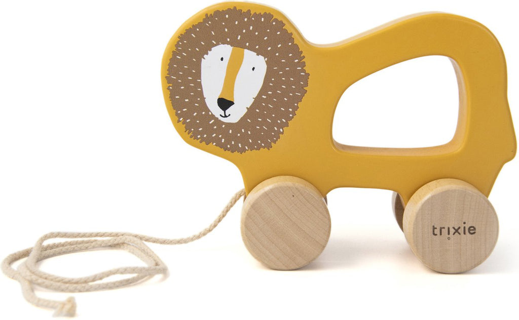 Trixie - houten trekspeeltje - mr. lion - voor de eerste stapjes - babyspeelgoed - voor jongens & meisjes - leeuw