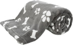 Trixie - hondendeken kenny fleece bot / pootjes grijs