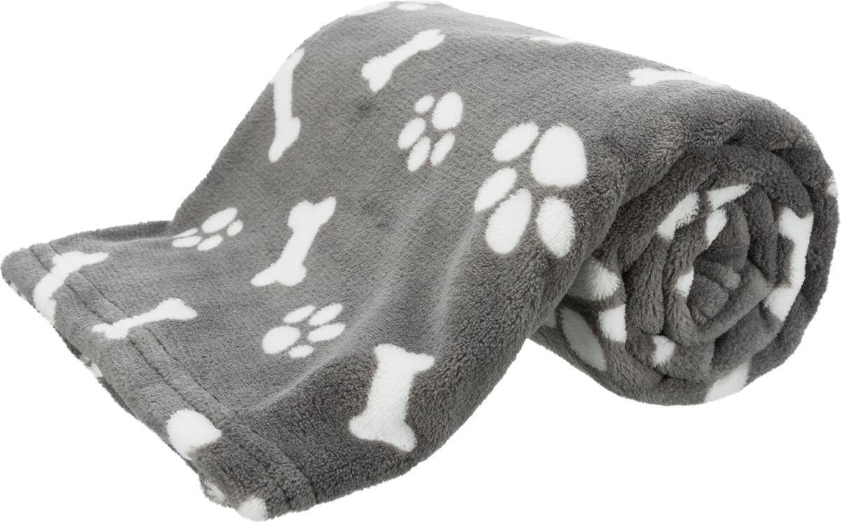Trixie - hondendeken kenny fleece bot / pootjes grijs