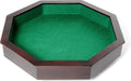 Longfield pitjesbak 8-hoekig - houten speelbak - ingelegd groen vilt - krijtborden voor score - 38,5 x 38,8 cm - engelhart