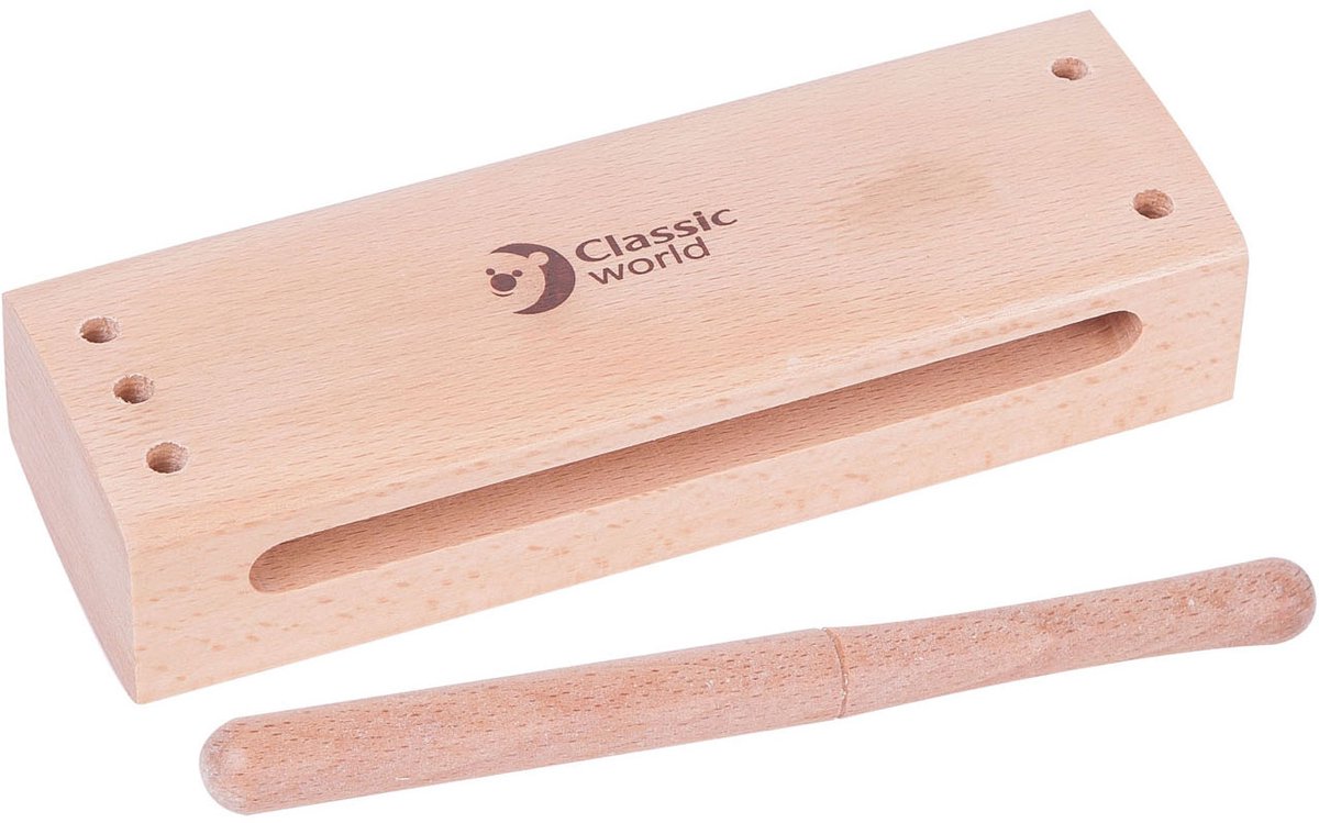 Classic World - houten toonblok met slagstok