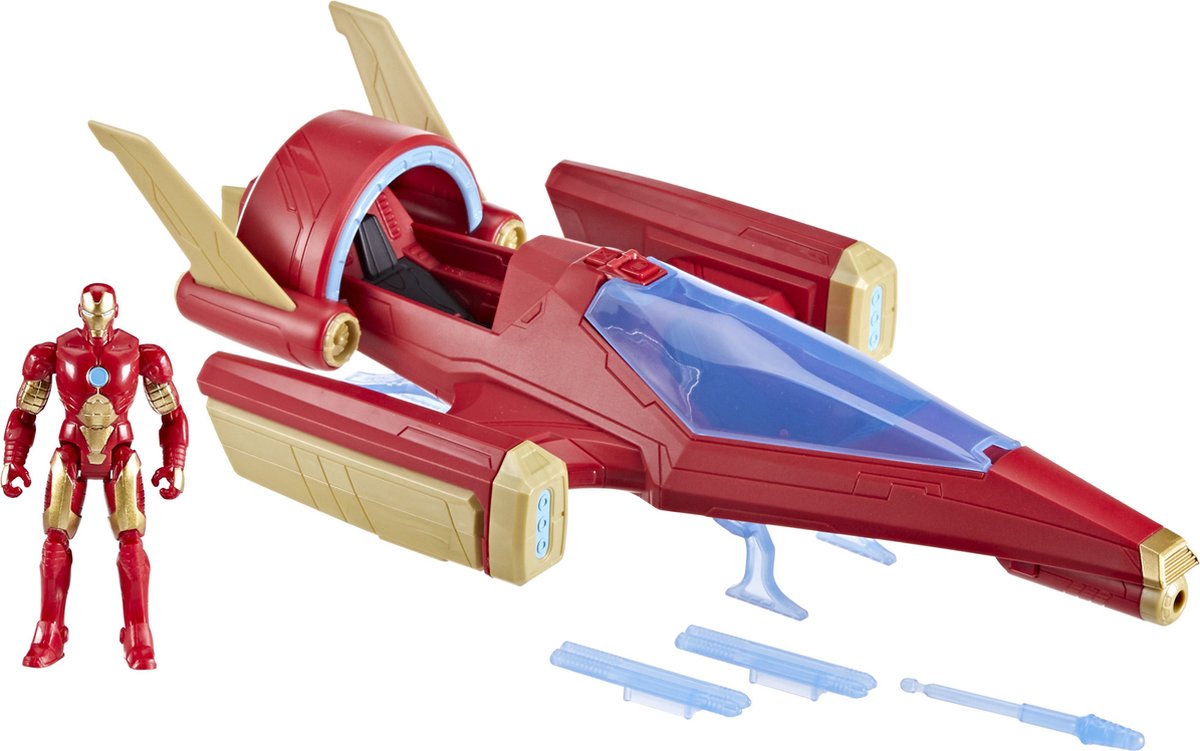 Marvel - Marvel Avengers iron man-schip met 1 beeldje - van 10 cm - leeftijd 4