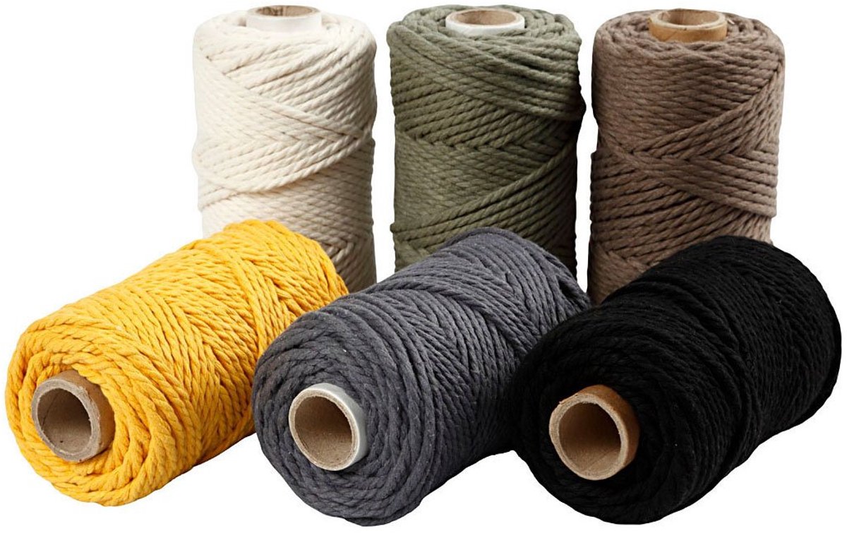 Creativ Company - Creativ Company Macrame koord diverse kleuren 6x198m