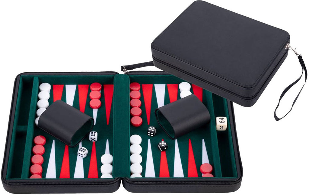Engelhart - Engelhart Backgammon reisspel met rits - zwart