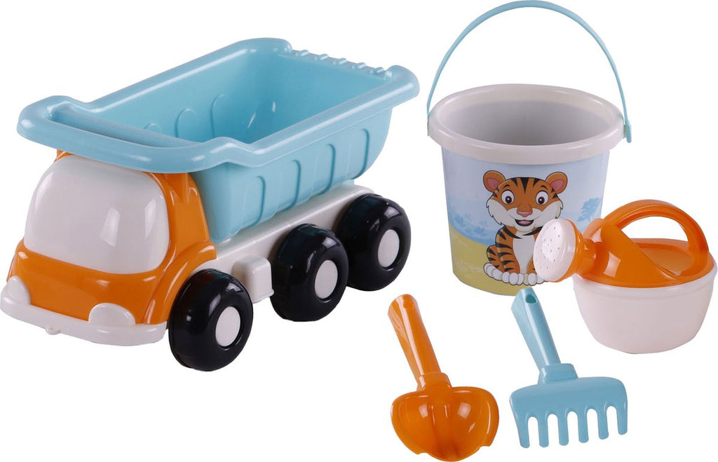 Cavallino - Cavallino strand kiepwagen met emmerset blauw 5dlg.