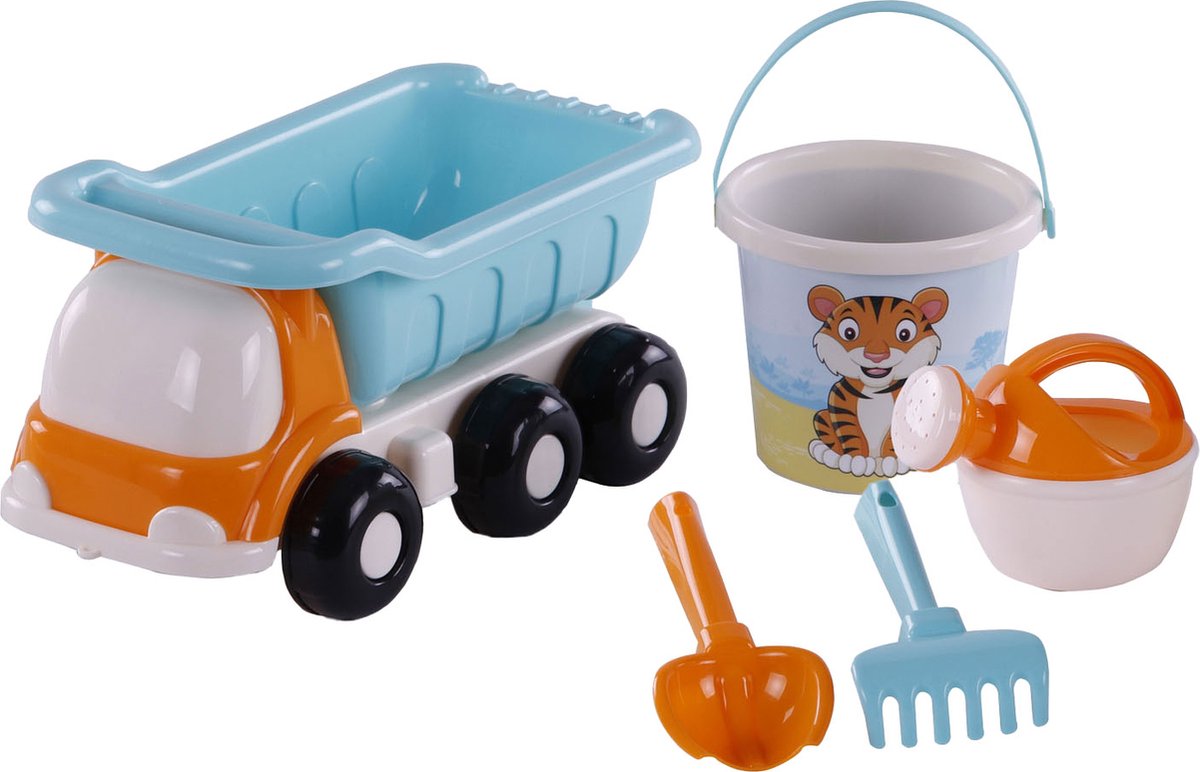 Cavallino - Cavallino strand kiepwagen met emmerset blauw 5dlg.