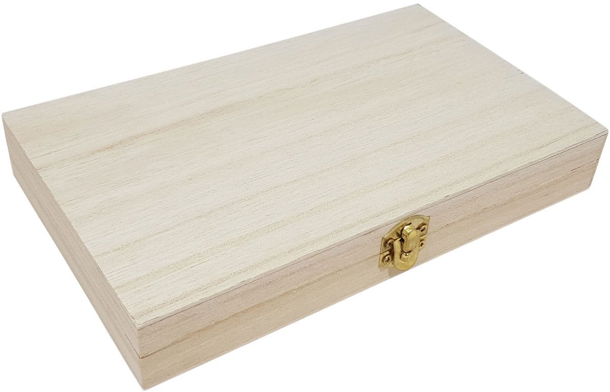 / Sans Marque - / Sans Marque Pennenkistje paulownia hout met scharnierdeksel