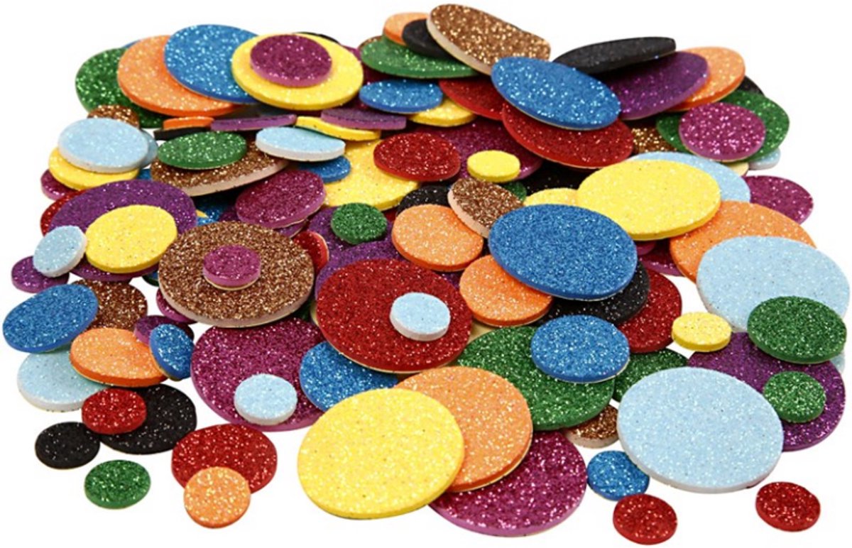 Creativ Company - Creativ Company Foamvormen glitter cirkels 150 stuks