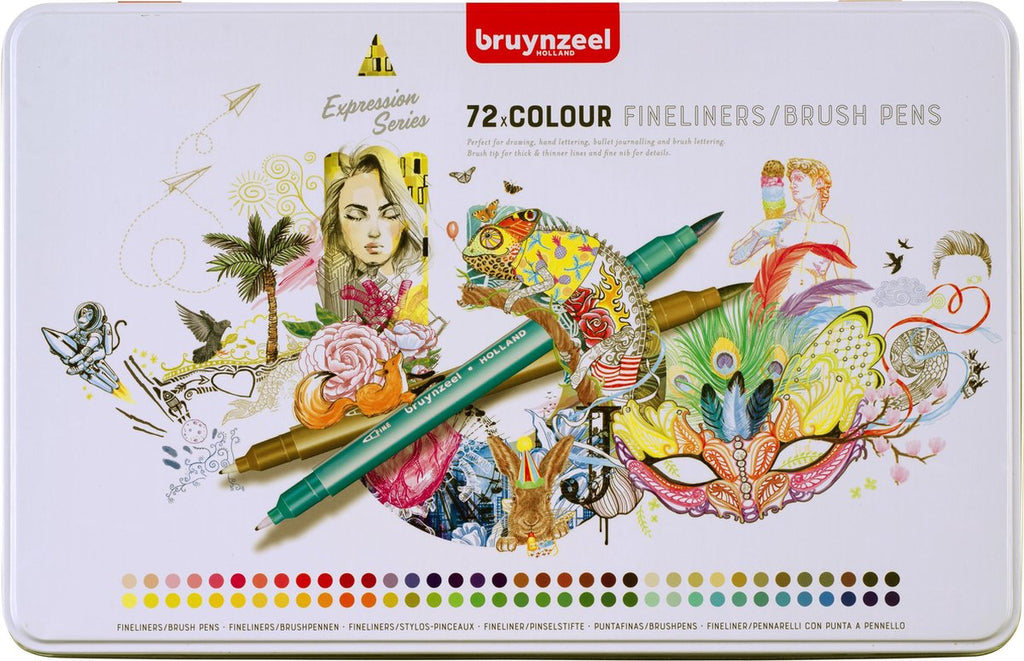 Bruynzeel - creatives fineliner brushpen set 72 kleuren