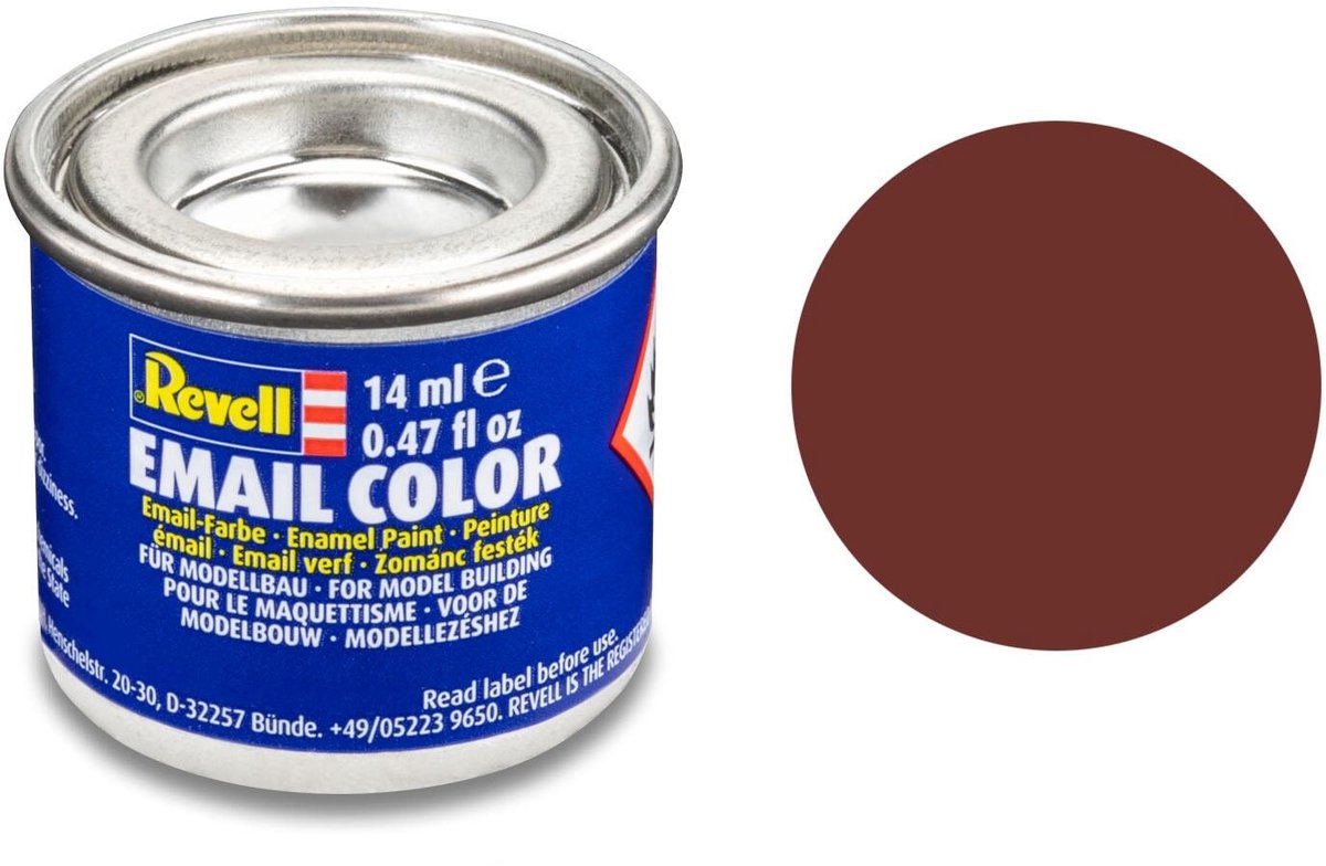 Revell - hobbyverf enamel verf - #37 reddish brown (dakpanrood) - matt - ral3009 - enamel - verf potje - 14 ml