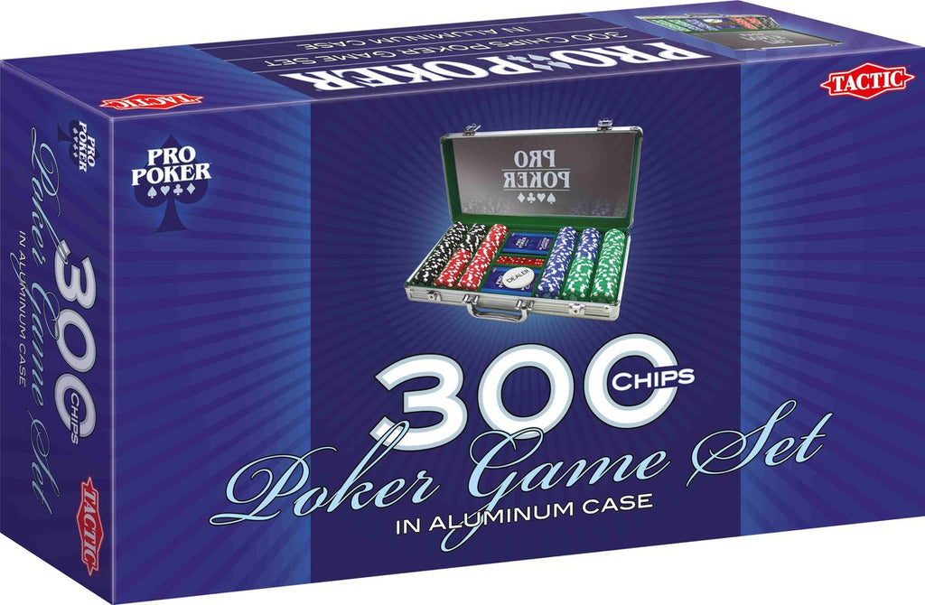 Tactic - Tactic pro poker set – pokerset – luxe aluminium koffer – 300 chips van 115 gram – inclusief kaarten dobbelstenen en dealer button – vanaf 14 jaar