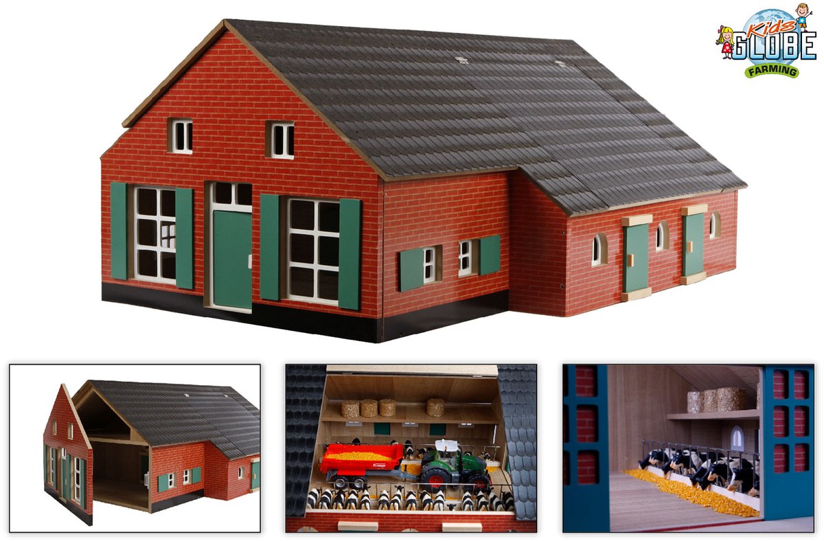 Kids GLOBE - Kids GLOBE boerderij woonhuis met stal 1:32