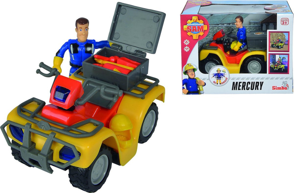 Simba - Simba brandweerman sam speelgoed quad met figuur - actievoertuig.