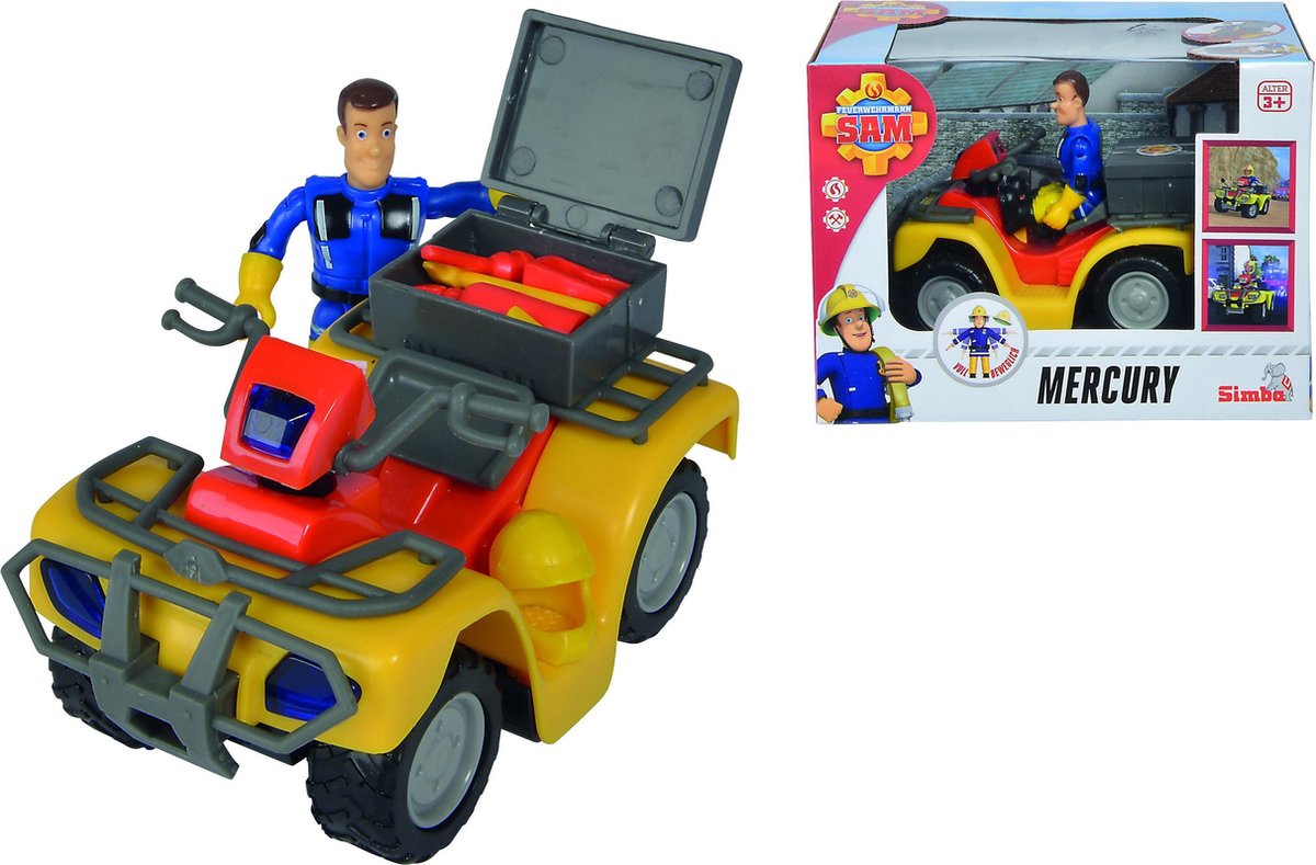 Simba - Simba brandweerman sam speelgoed quad met figuur - actievoertuig.