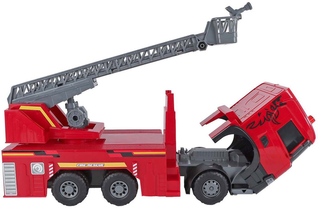 2-Play - 2- scania vrachtwagen brandweerwagen frictie met licht en geluid