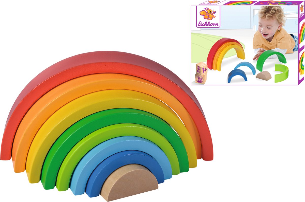 Eichhorn houten stapelregenboog, 8dlg.