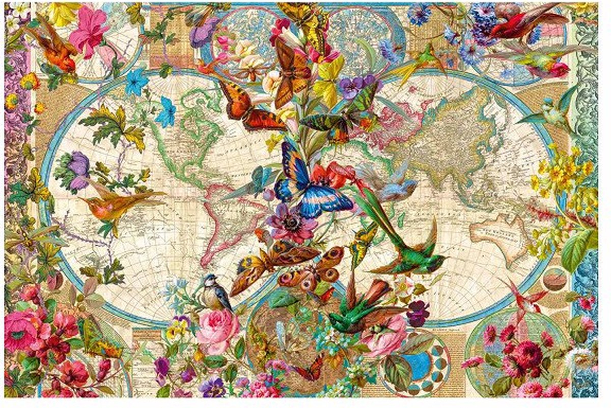 Ravensburger - puzzel flora en fauna wereldkaart - legpuzzel - 2000 stukjes