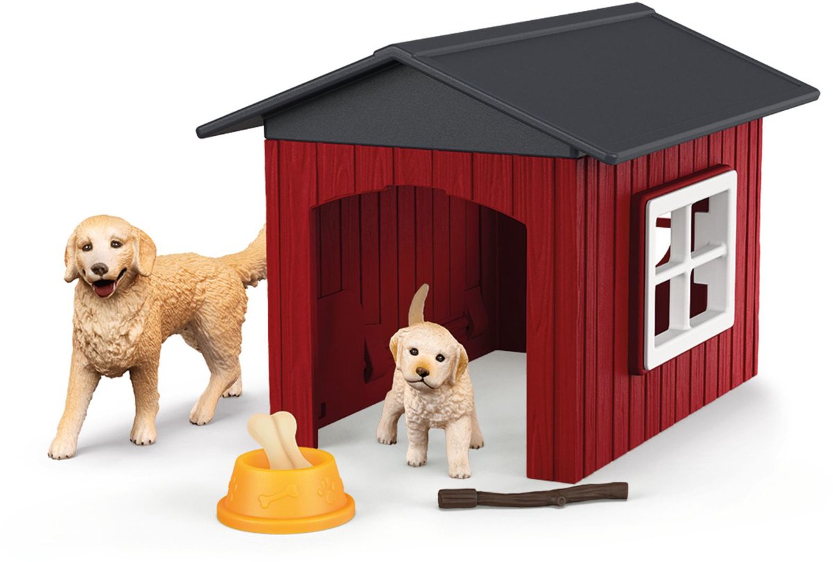 Schleich farm world hondenhok met golden retrievers 42722